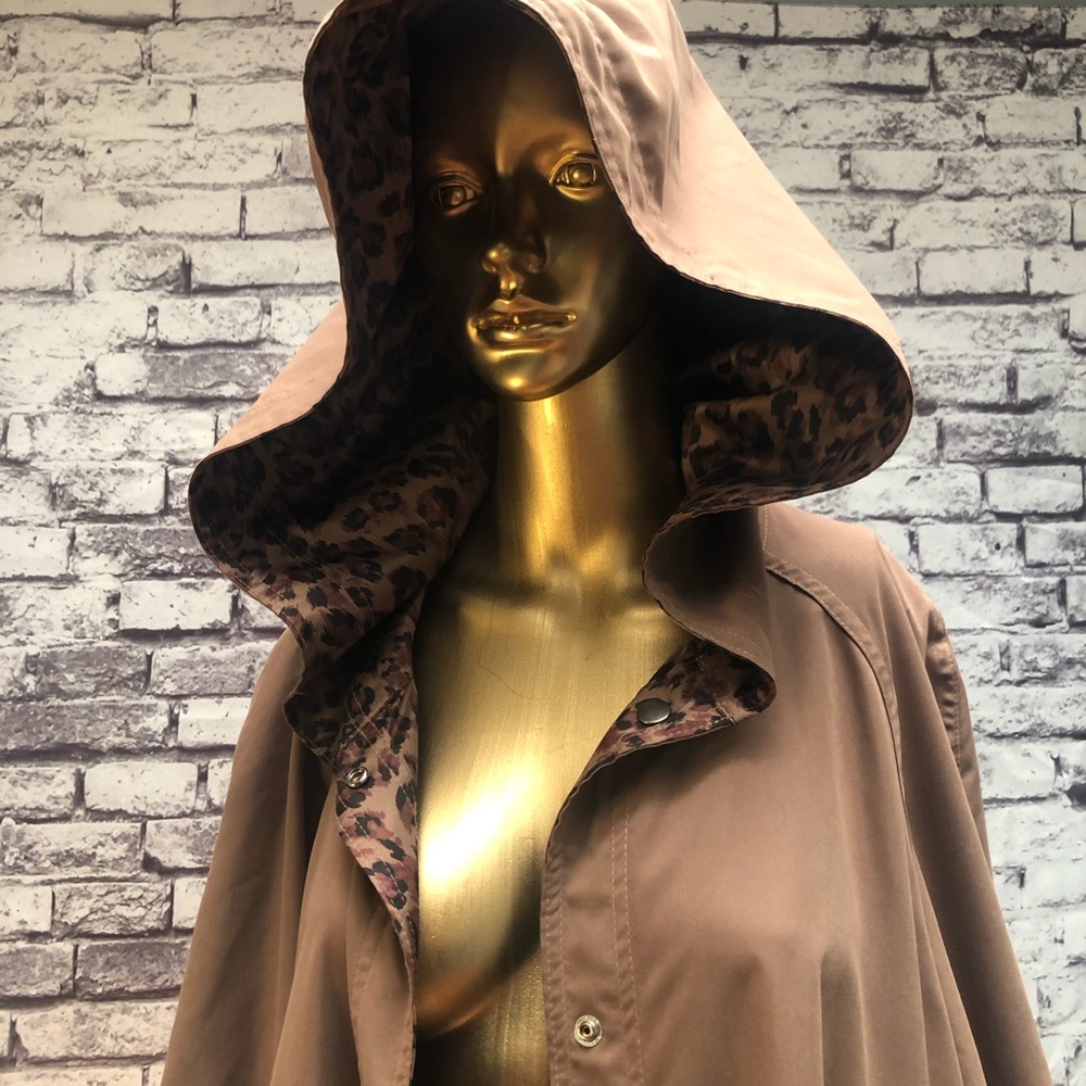 Leopard reversible rain coat